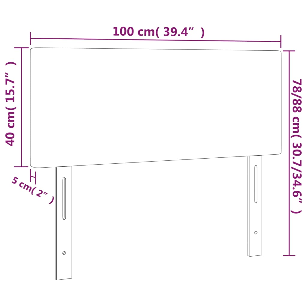 vidaXL Hodegavl svart 100x5x78/88 cm kunstlær