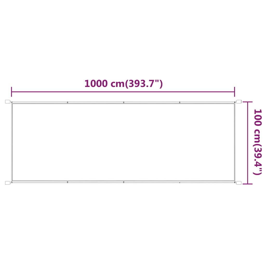 vidaXL Vertikal markise beige 100x1000 cm oxfordstoff