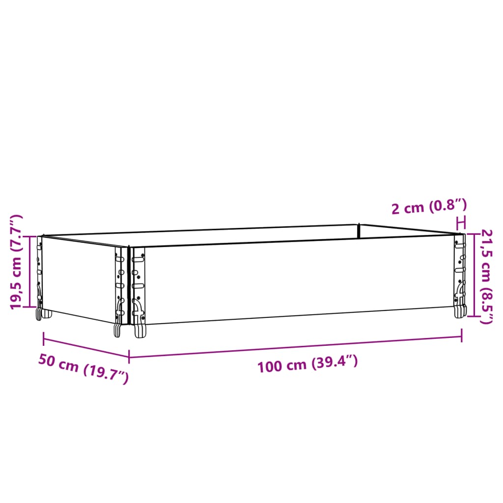 vidaXL Hageplantekasse grå 100x50 cm heltre furu