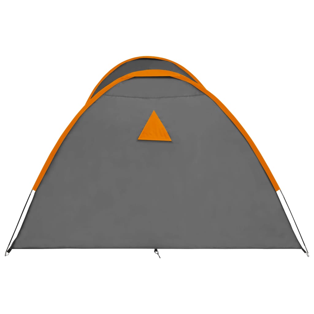 vidaXL Campingtelt igloformet 650x240x190 cm 8 personer grå og oransje