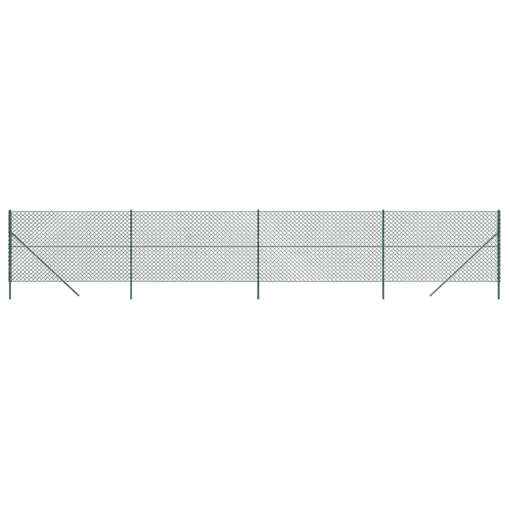 vidaXL Kjedegjerde grønn 1,6x10 m