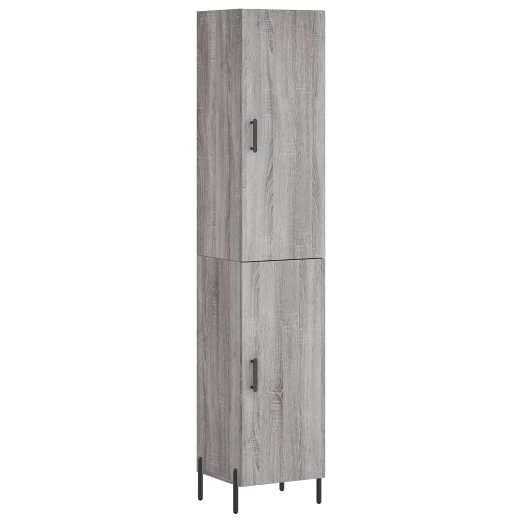 vidaXL Highboard grå sonoma 34,5x34x180 cm konstruert tre