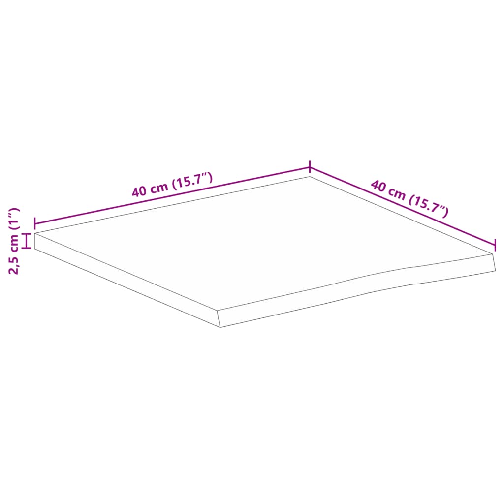 vidaXL Bordplate naturlig kant 180x30x2,5 cm heltre mango