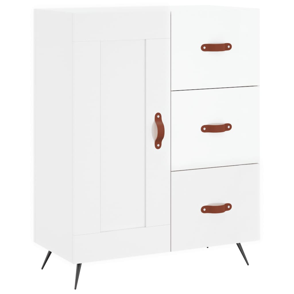 vidaXL Highboard høyglans hvit 69,5x34x180 cm konstruert tre