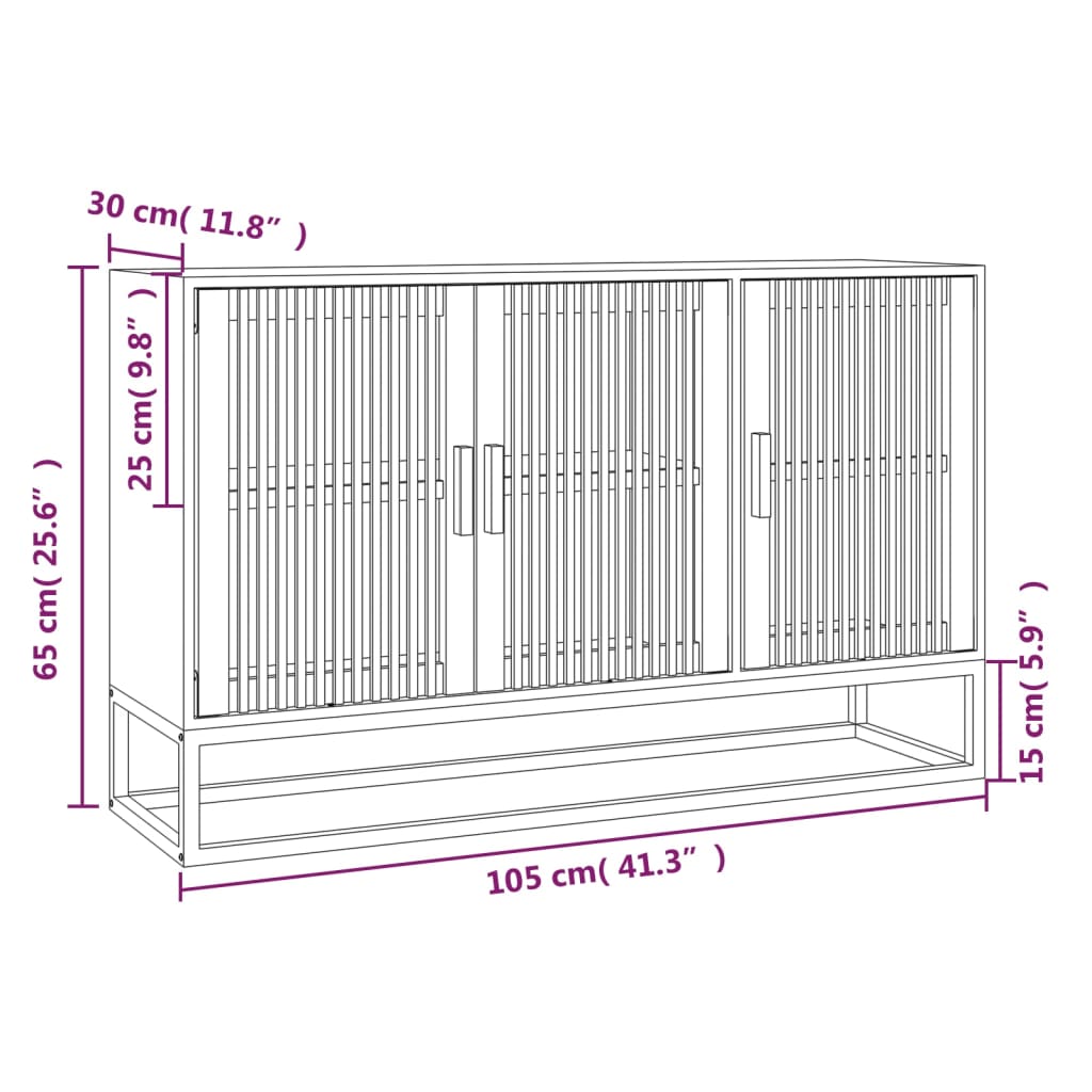 vidaXL Skjenk svart 105x30x65 cm konstruert tre