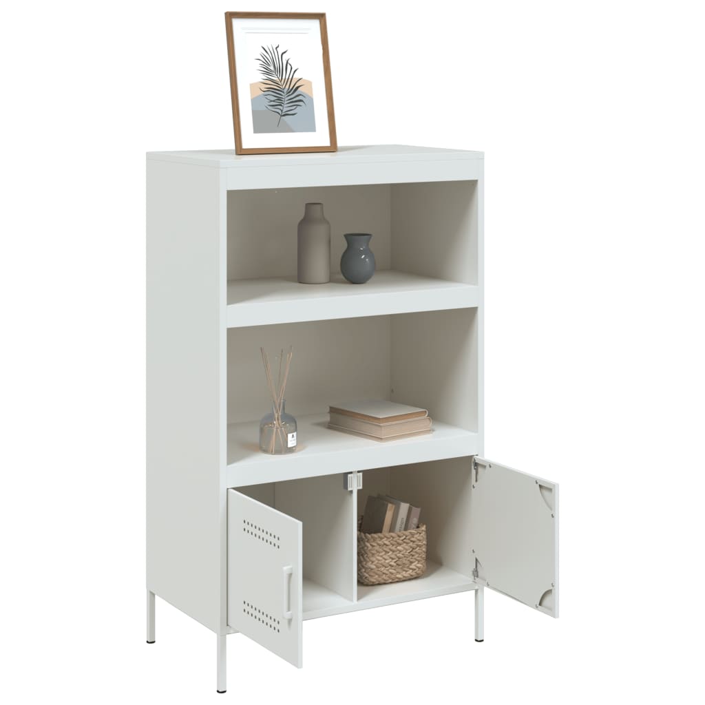 vidaXL Highboard hvit 68x39x113 cm stål