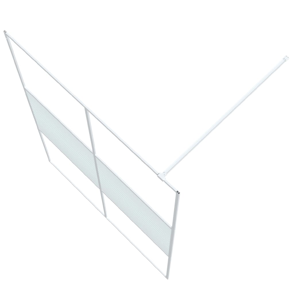 vidaXL Dusjvegg hvit 140x195 cm klart ESG-glass
