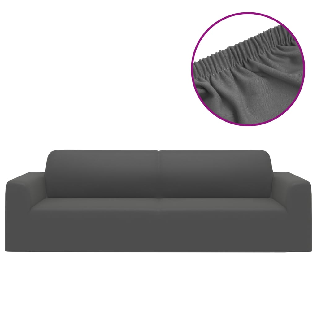 vidaXL 3-seters sofaovertrekk polyester antrasitt