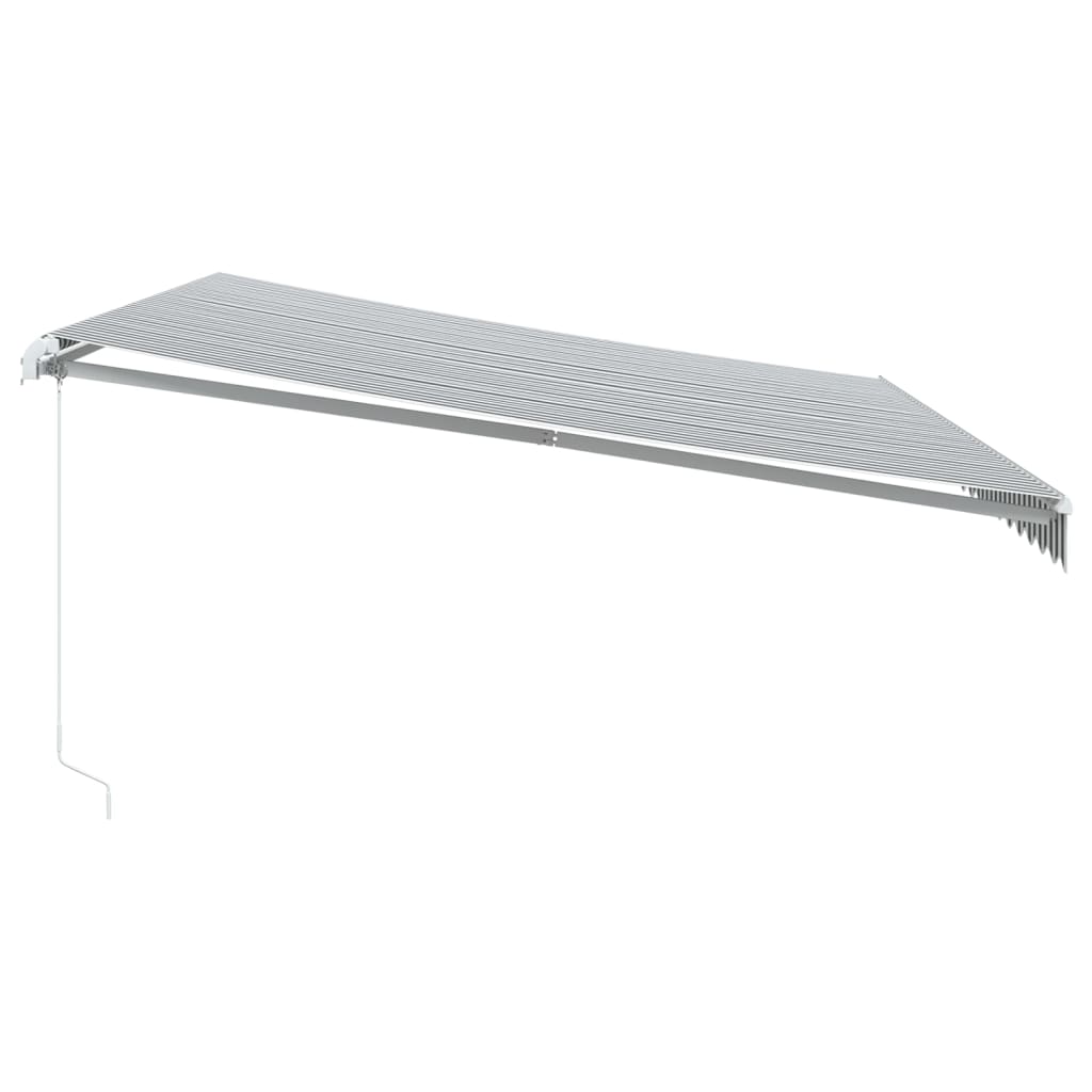 vidaXL Manuell uttrekkbar markise med LED antrasitt og hvit 500x300 cm