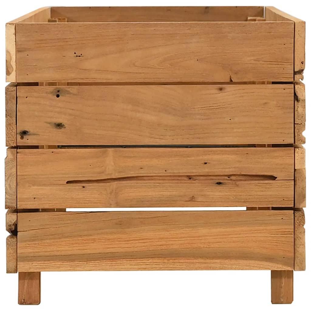 vidaXL Høybed 100x40x38 cm resirkulert teak og stål