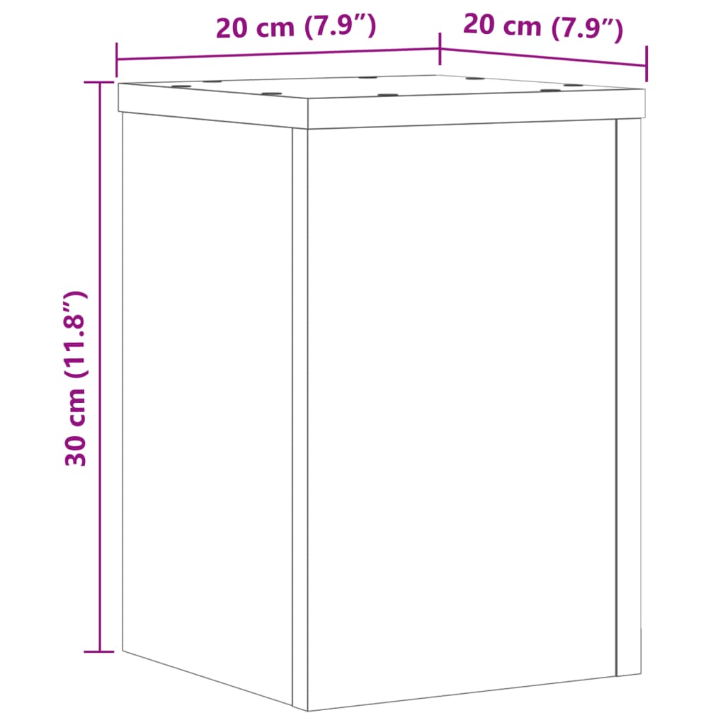 vidaXL Plantestativer 2 stk hvit 20x20x30 cm konstruert tre