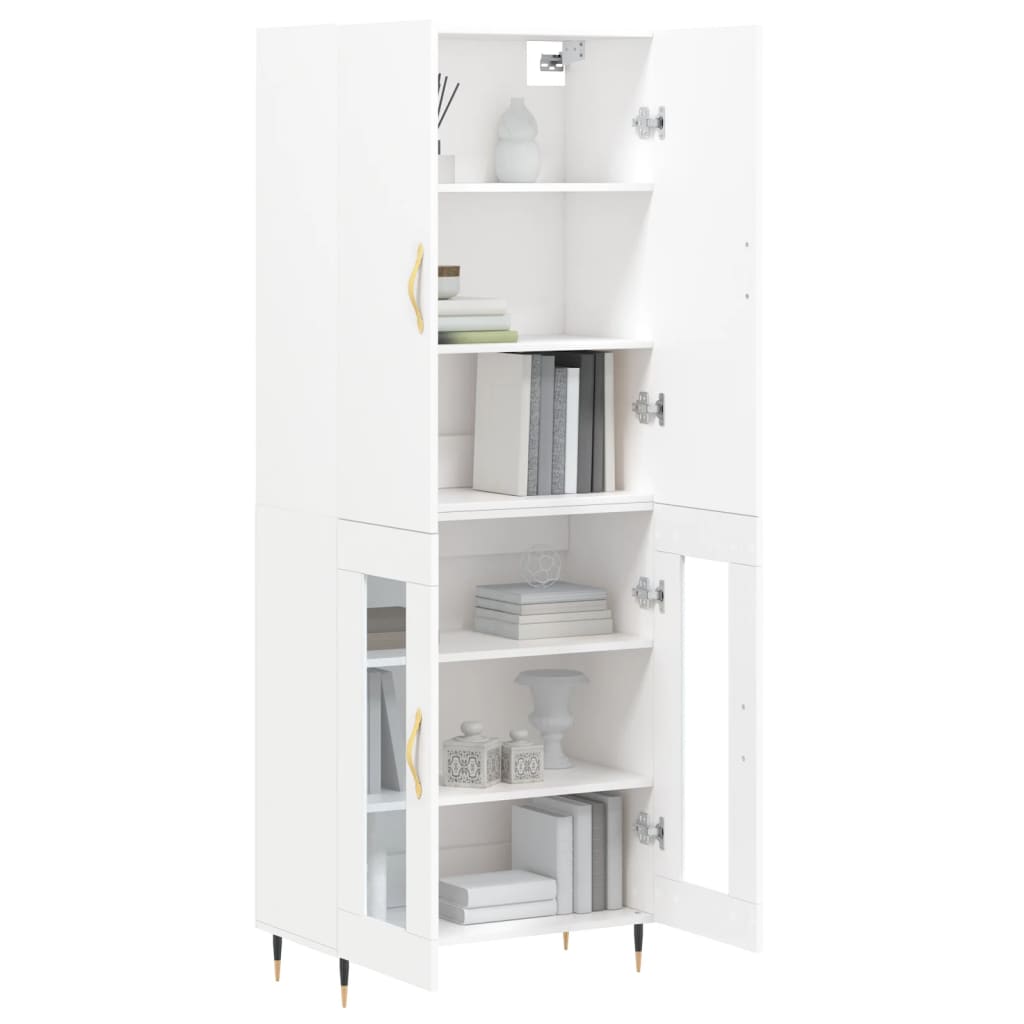 vidaXL Highboard hvit 69,5x34x180 cm konstruert tre