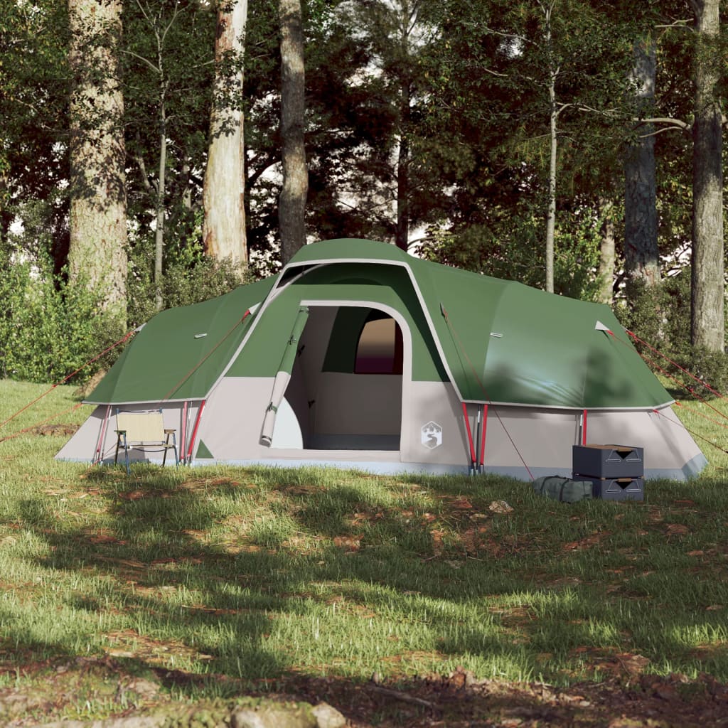 vidaXL Kuppeltelt for camping 11 personer grønn vanntett