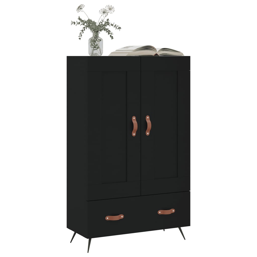 vidaXL Highboard svart 69,5x31x115 cm konstruert tre