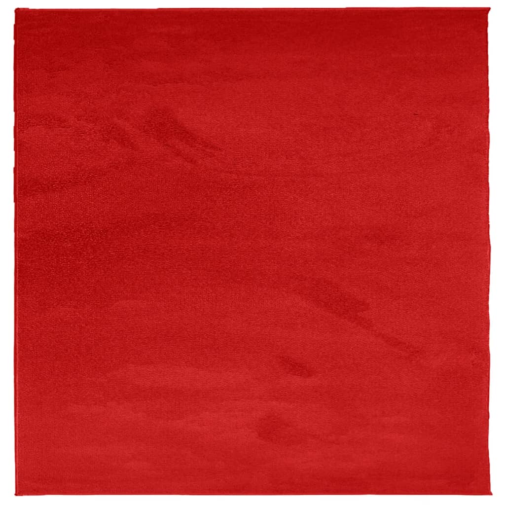vidaXL Teppe OVIEDO kort luv rød 120x120 cm