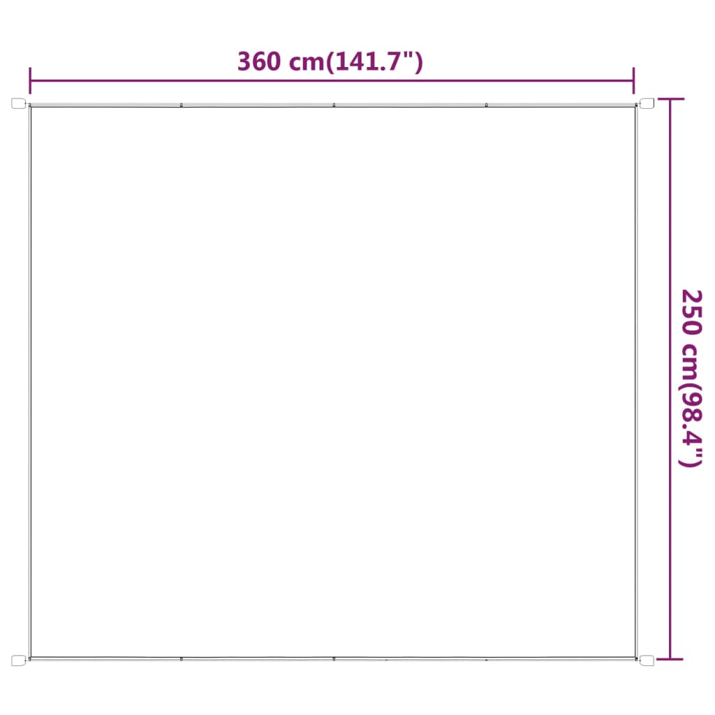 vidaXL Vertikal markise hvit 250x360 cm oxfordstoff