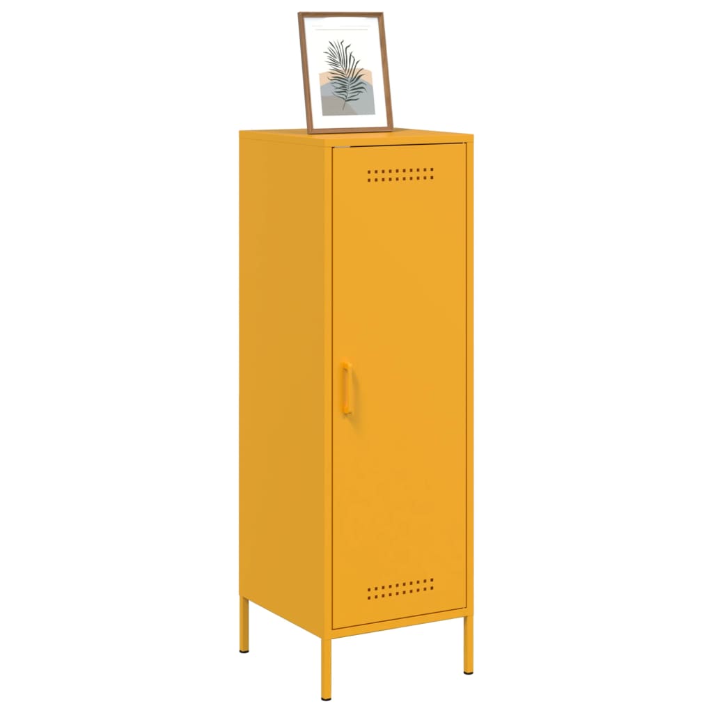 vidaXL Highboard sennepsgul 36x39x113 cm stål