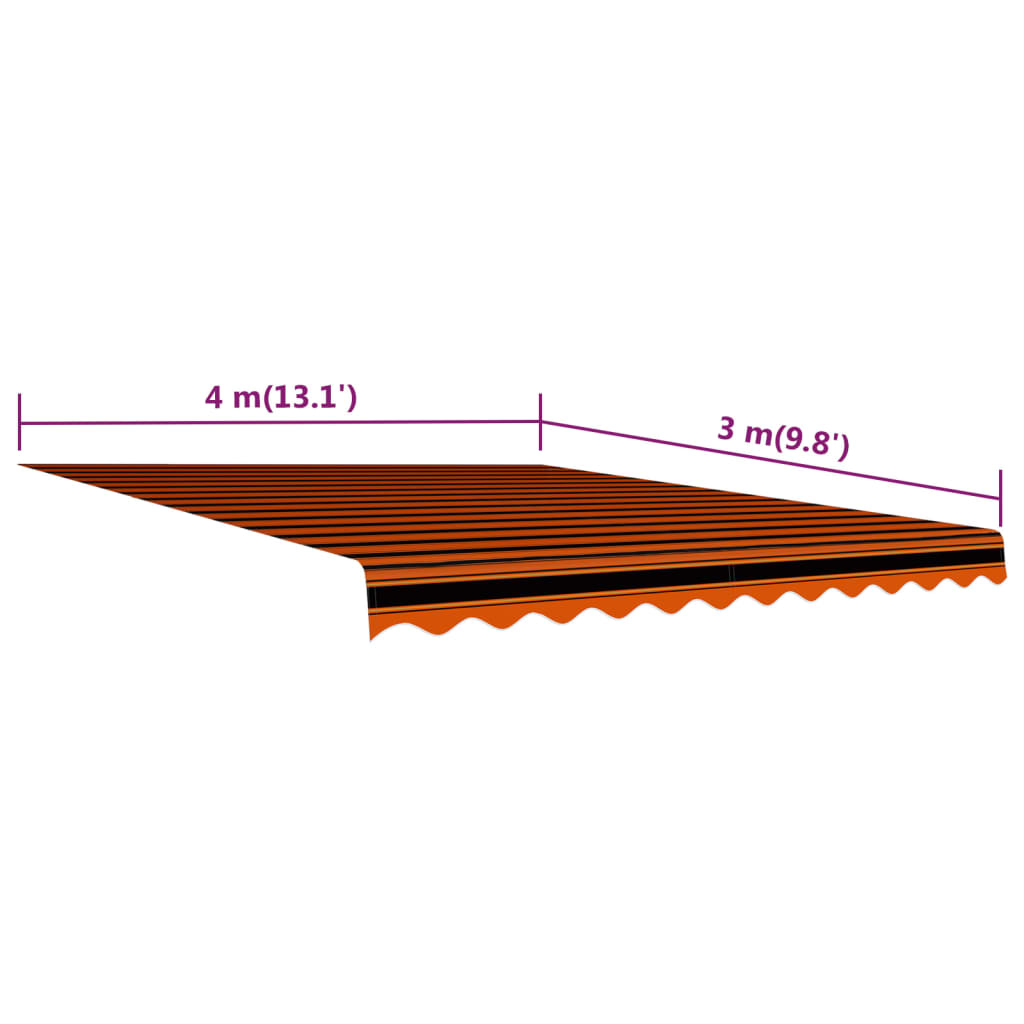 vidaXL Markiseduk oransje og brun 400x300 cm