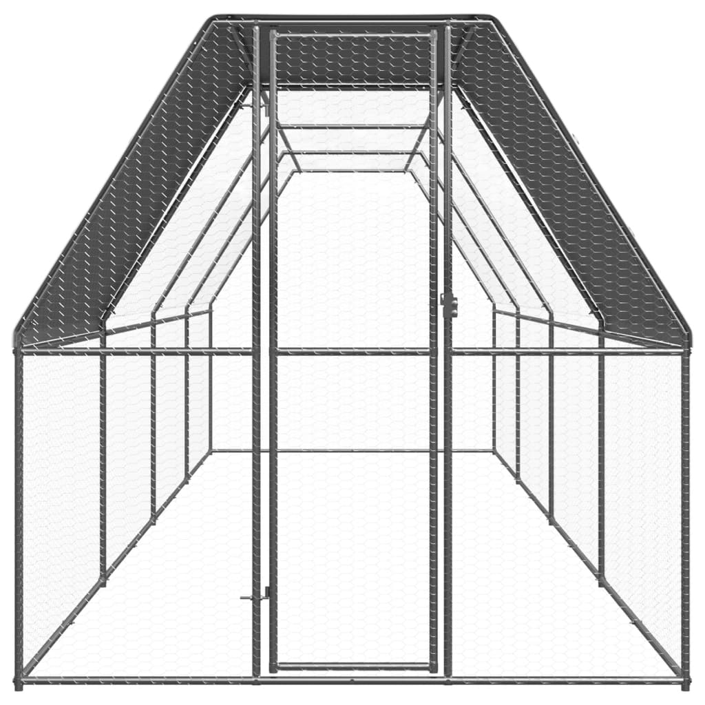 vidaXL Kyllingbur 2x8x2 m galvanisert stål