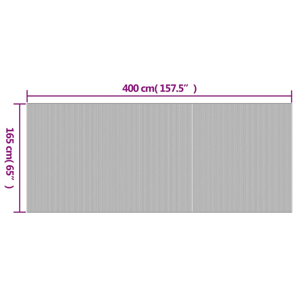 vidaXL Romdeler hvit 165x400 cm bambus