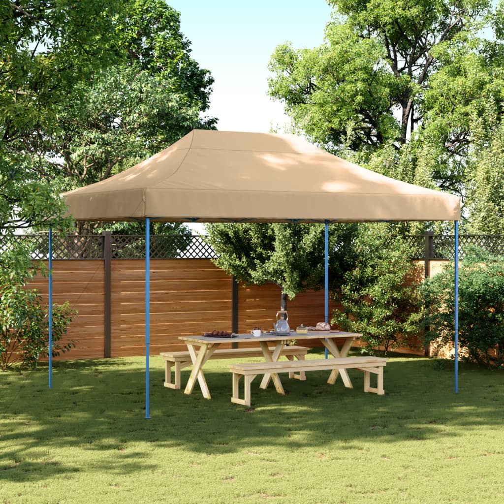 vidaXL Sammenleggbart partytelt pop-up beige 410x279x315 cm