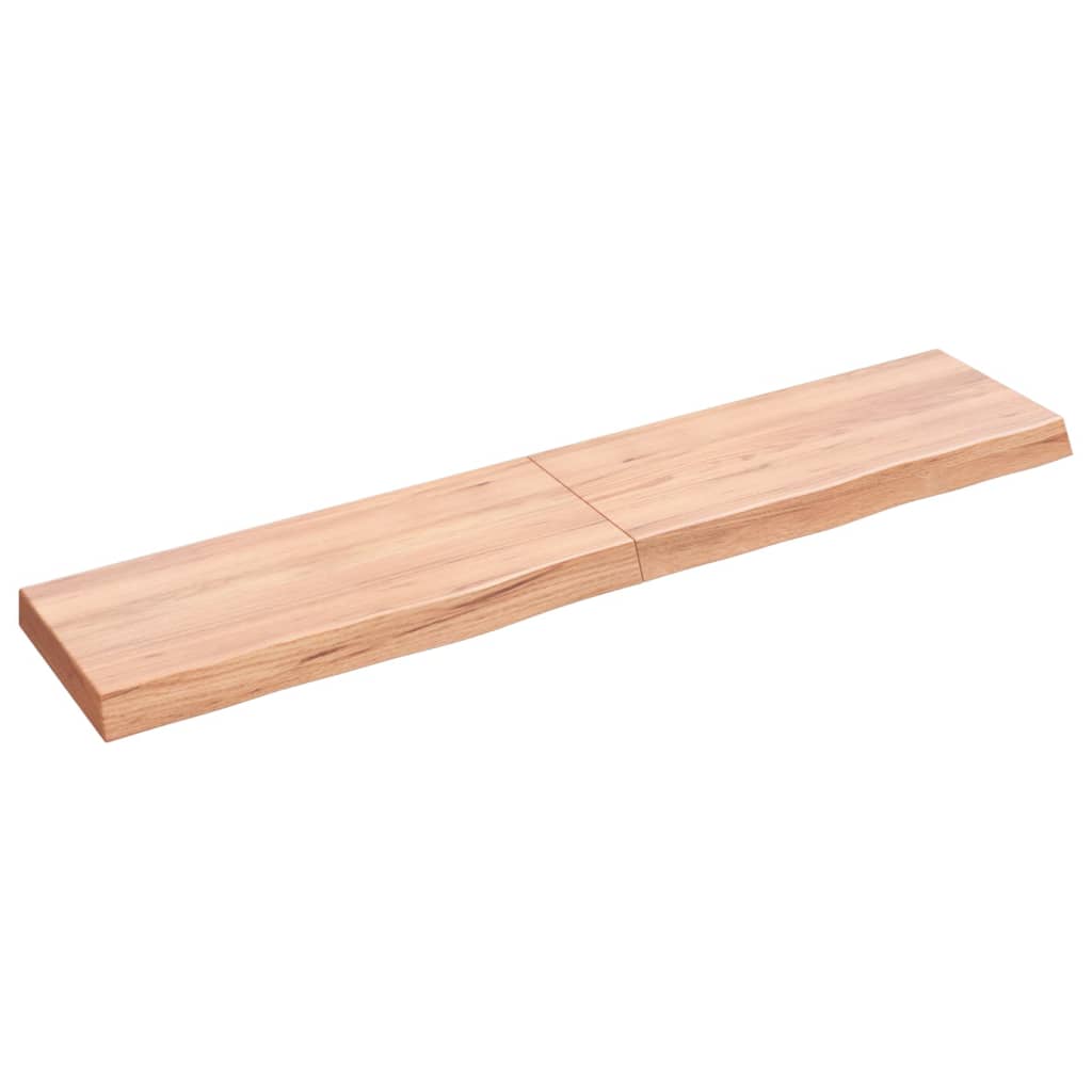 vidaXL Benkeplate til bad lysebrun 140x30x(2-6) cm behandlet heltre