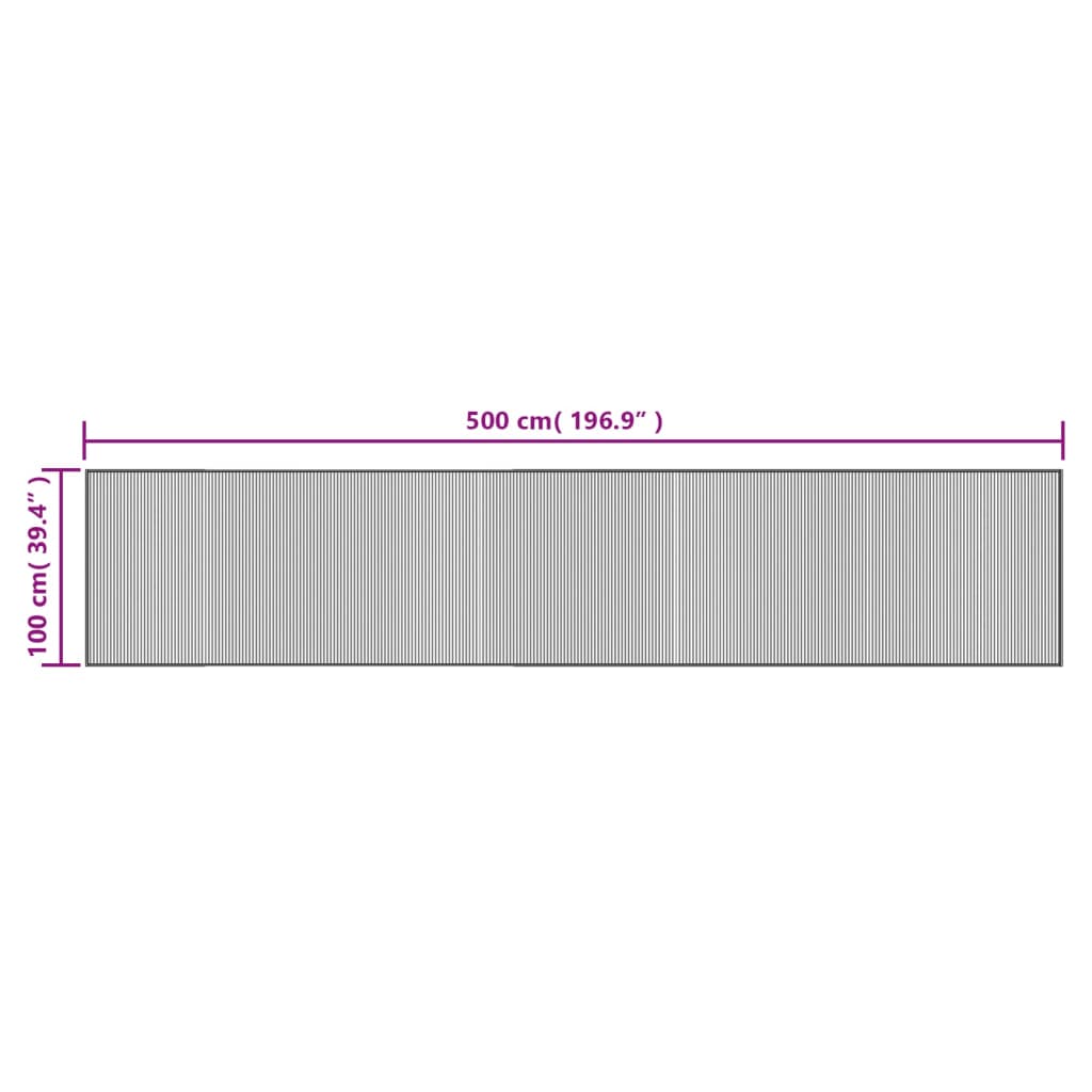 vidaXL Teppe rektangulær brun 100x500 cm bambus