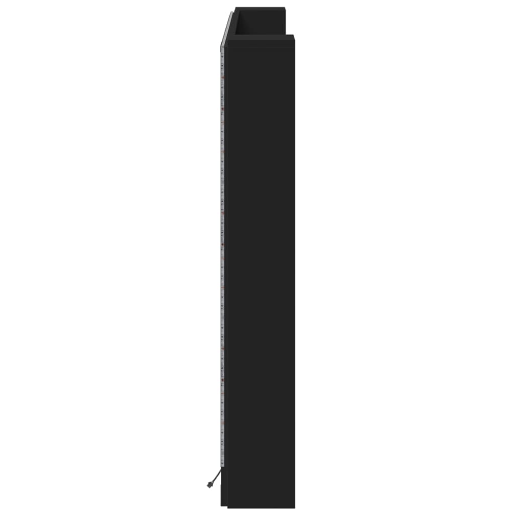 vidaXL Hodegavl skap med LED svart 160x16,5x103,5 cm