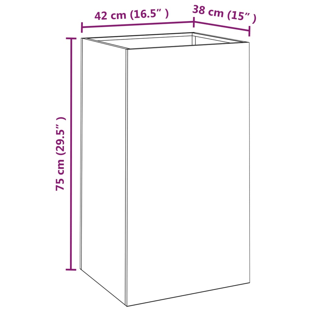 vidaXL Plantekasse 42x38x75 cm cortenstål