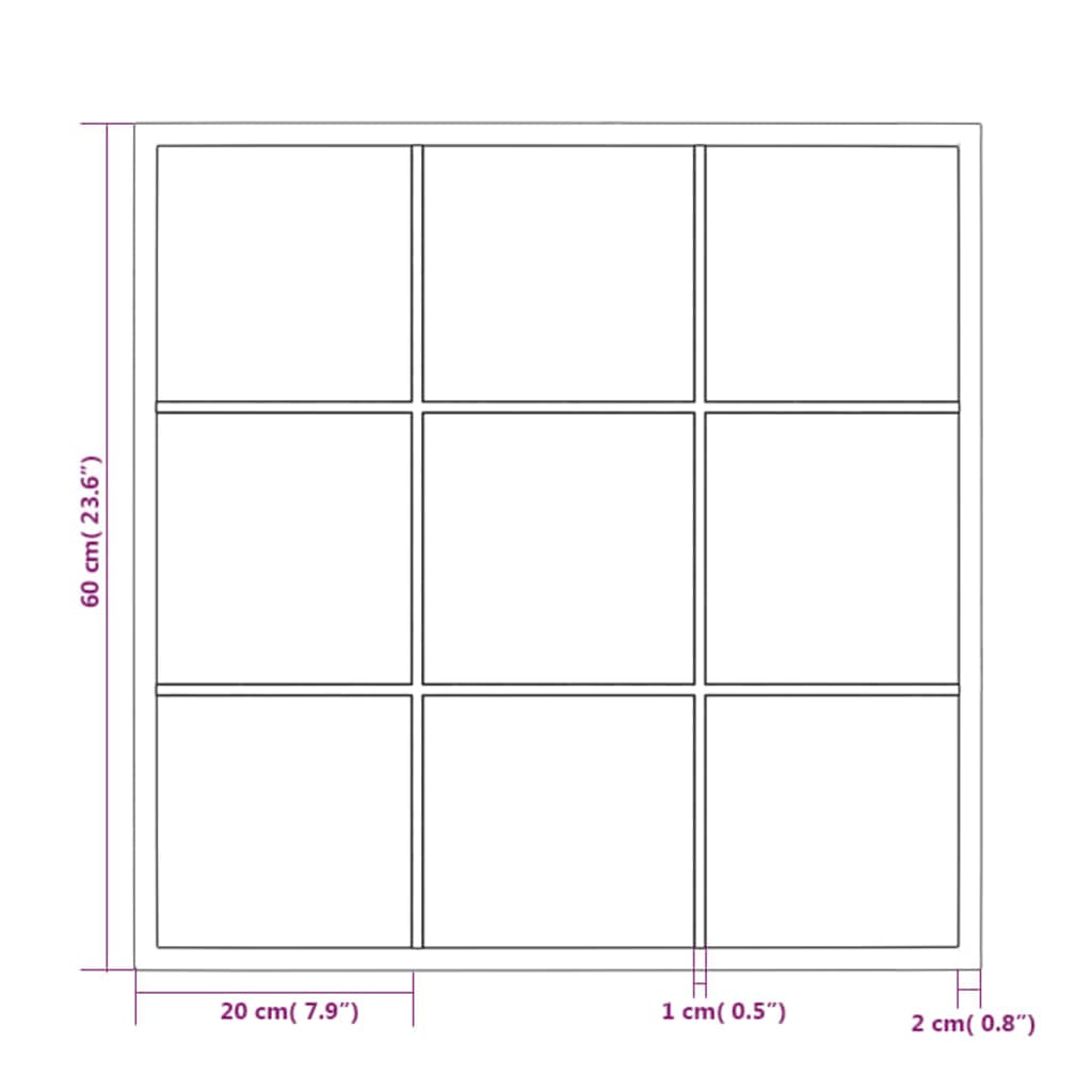 vidaXL Veggspeil svart 60x60 cm metall