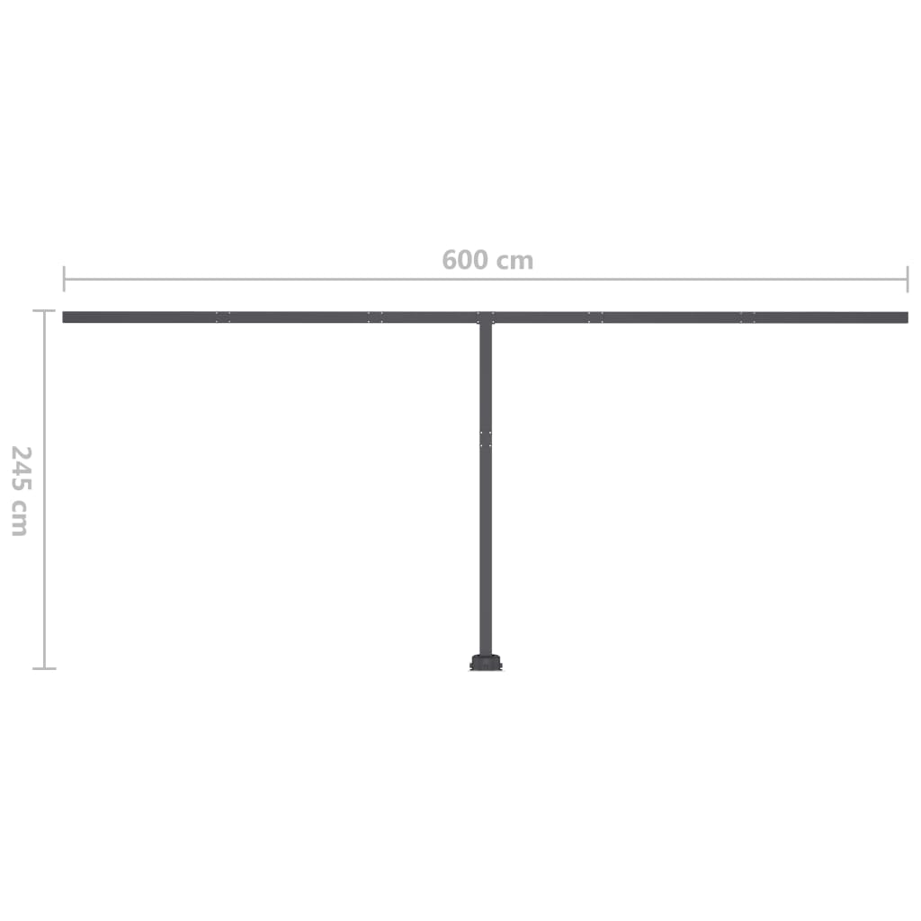 vidaXL Automatisk markise med vindsensor og LED 600x300 cm blå og hvit