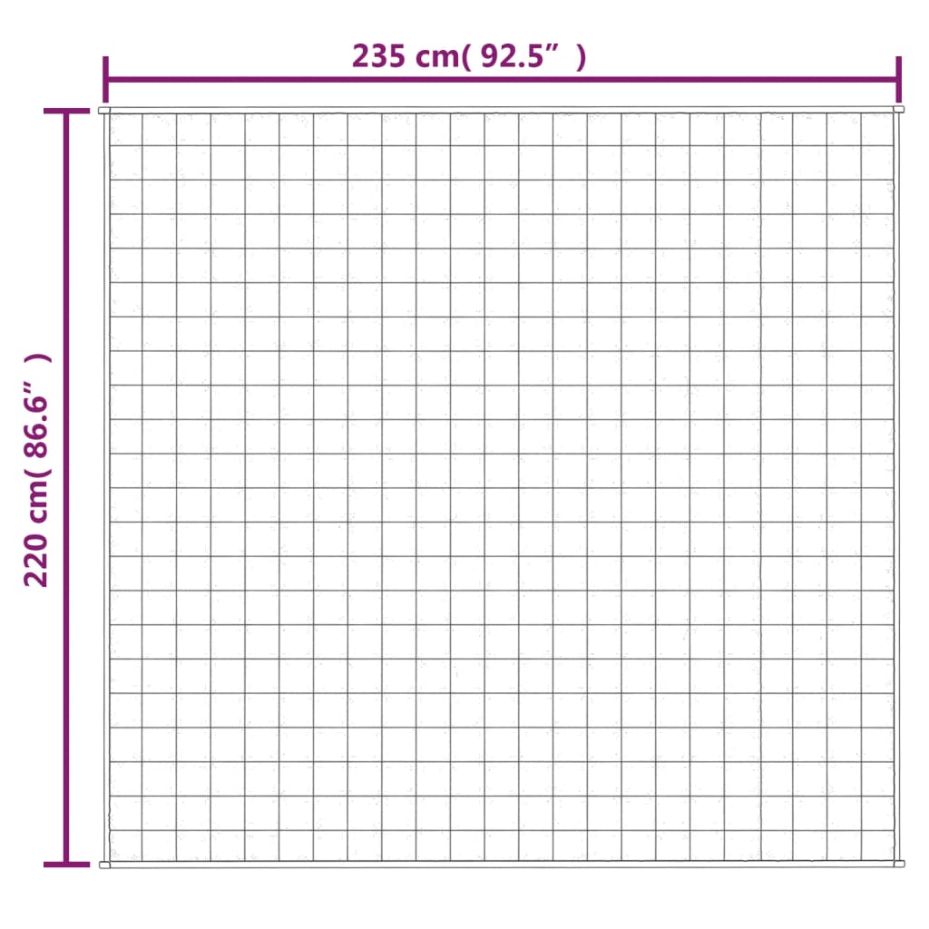 vidaXL Vektdyne kremhvit 220x235 cm 15 kg stoff