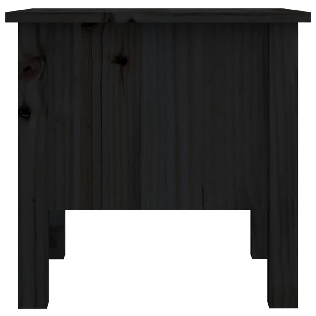 vidaXL Sidebord 2 stk svart 40x40x39 cm heltre furu