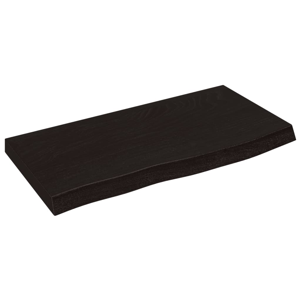 vidaXL Benkeplate til bad mørkebrun 60x30x(2-4) cm behandlet heltre