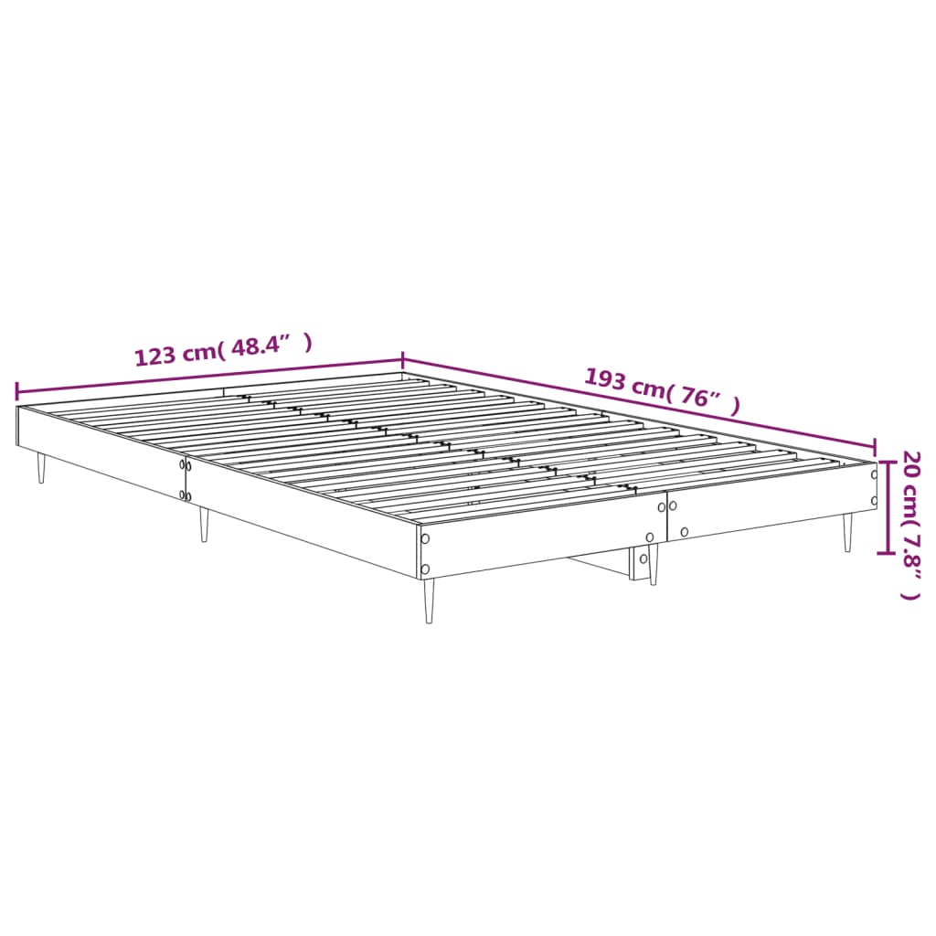 vidaXL Sengeramme uten madrass brun eik 120x190 cm konstruert tre