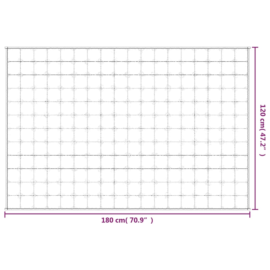 vidaXL Vektdyne kremhvit 120x180 cm 9 kg stoff