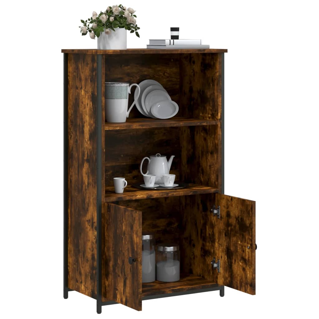 vidaXL Highboard røkt eik 62x32x103,5 cm konstruert tre