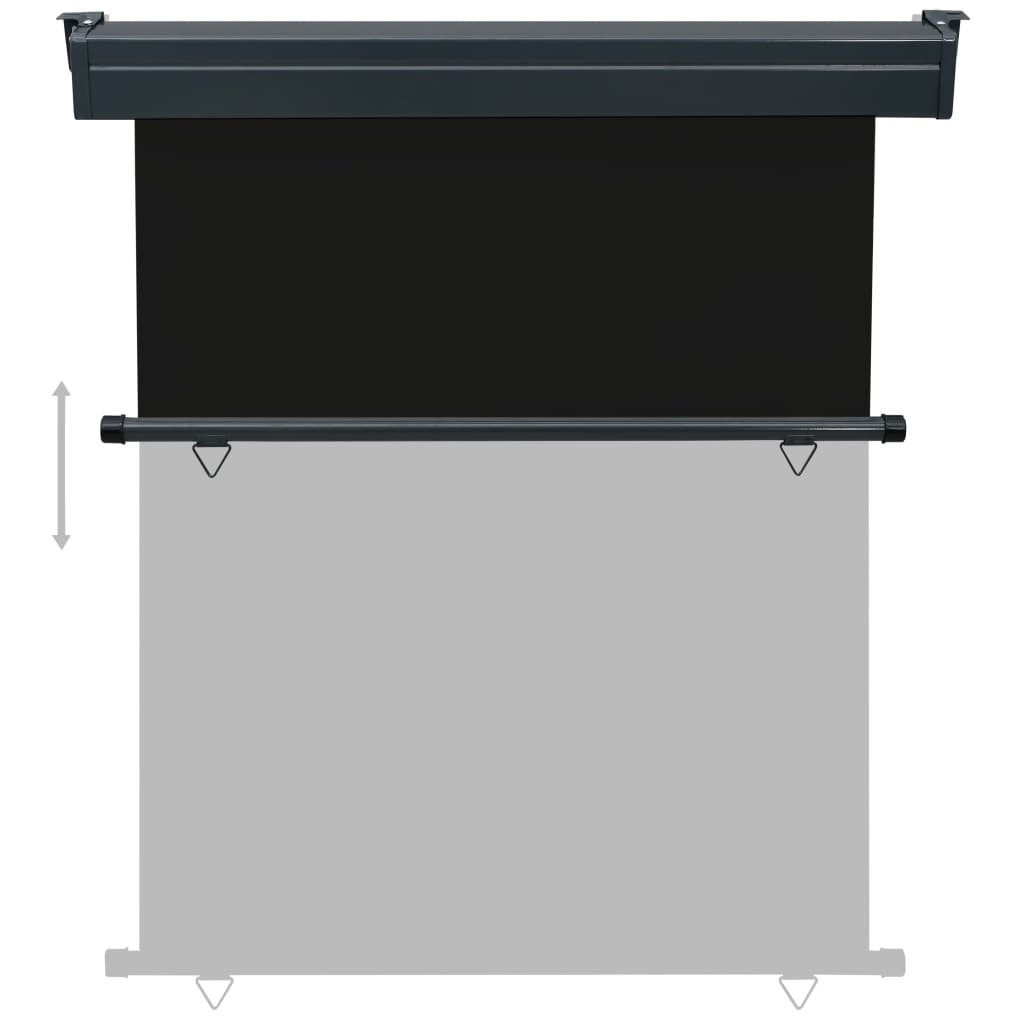 vidaXL Sidemarkise for balkong 145x250 cm svart