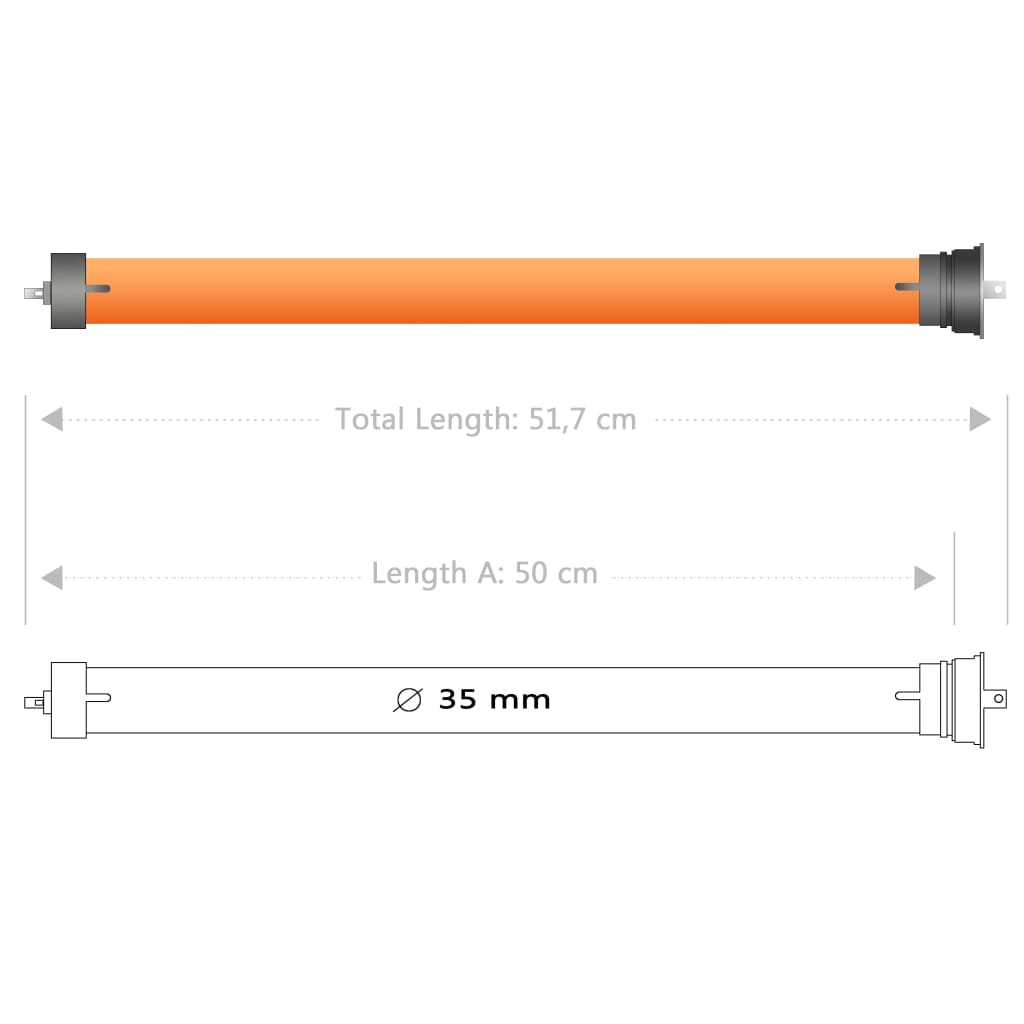 vidaXL Rørformede motorer 10 stk 10 Nm