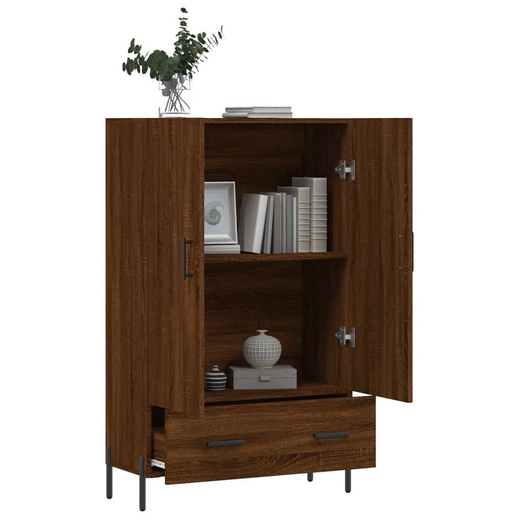 vidaXL Highboard brun eik 69,5x31x115 cm konstruert tre