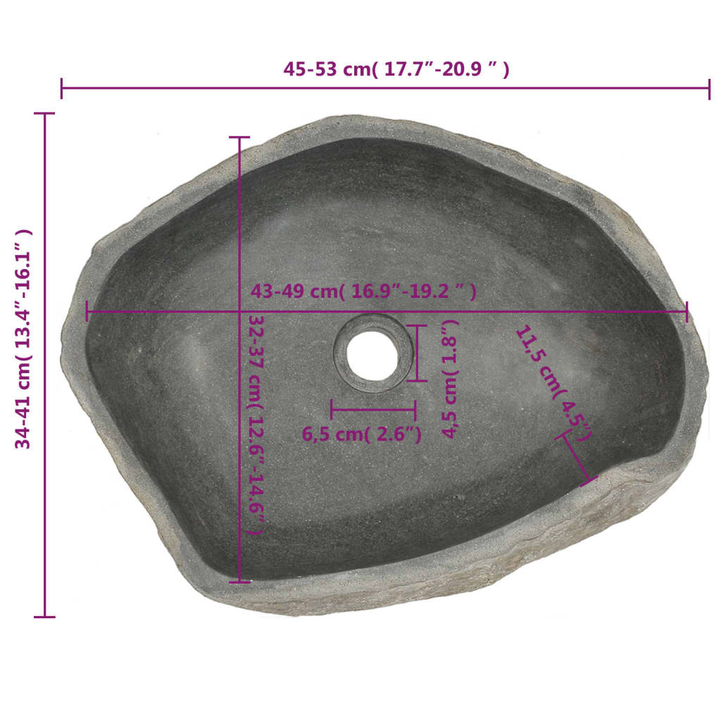 vidaXL Servant elvestein oval (45-53)x(34-41) cm