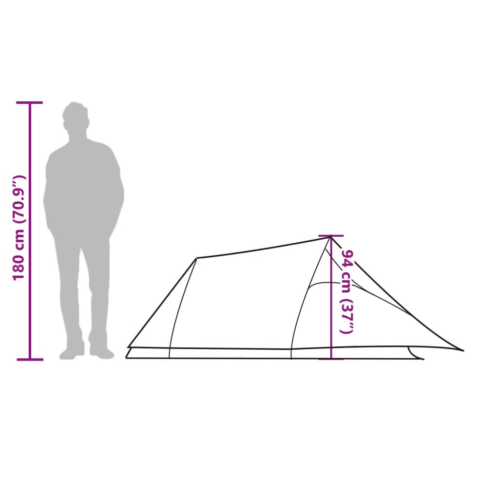 vidaXL Tunneltelt for camping 2 personer blå vanntett