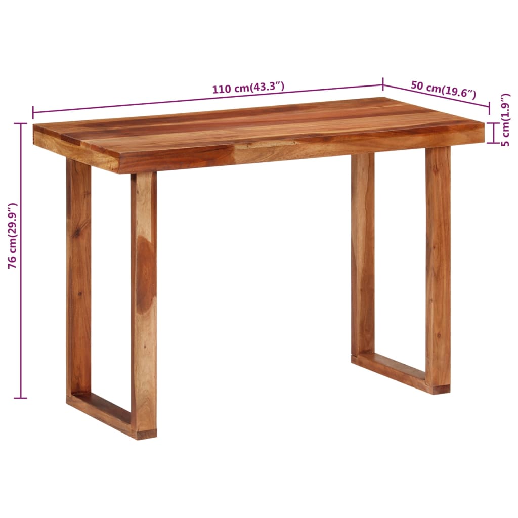 vidaXL Spisebord 110x50x76 cm heltre akasie