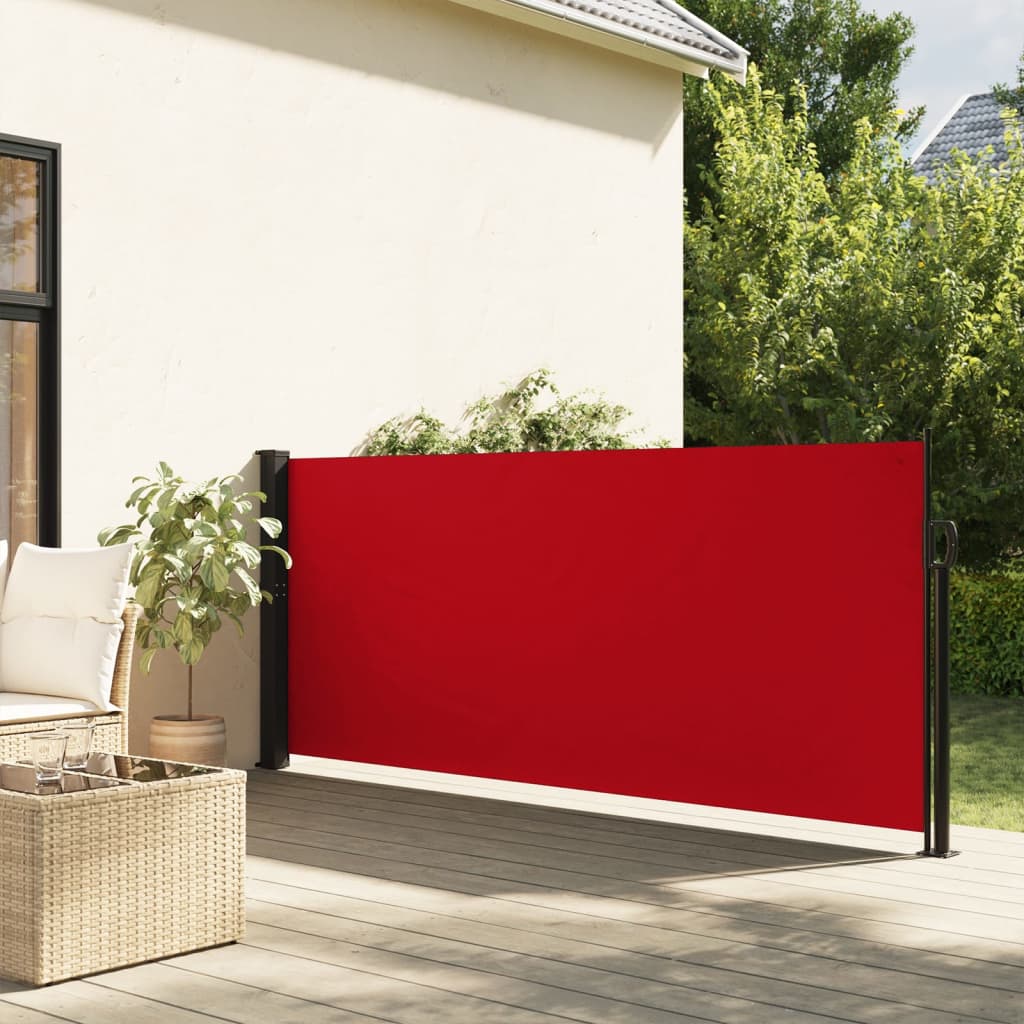 vidaXL Uttrekkbar sidemarkise rød 140x500 cm
