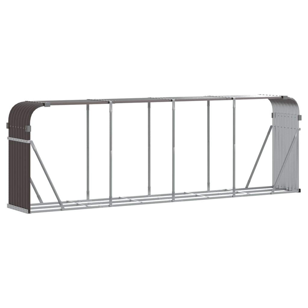 vidaXL Vedholder brun 300x45x100 cm galvanisert stål