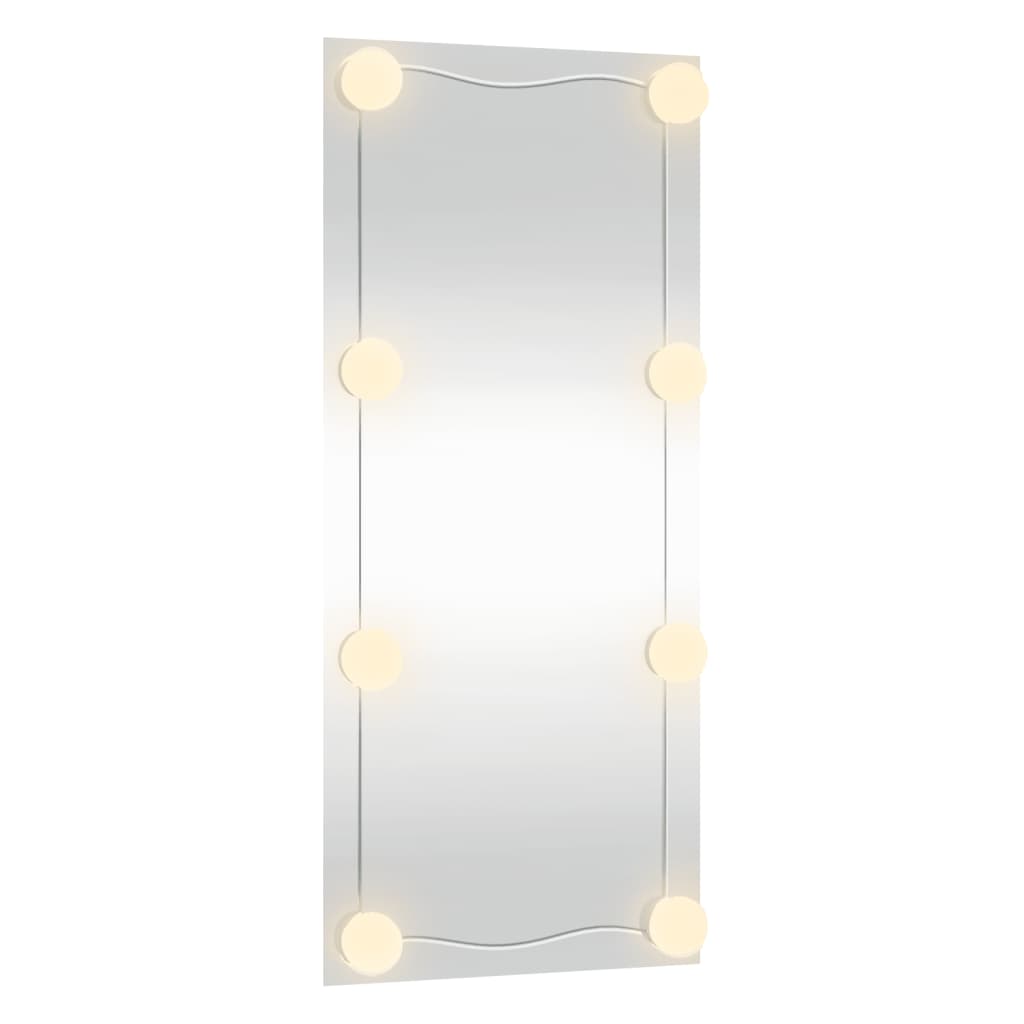 vidaXL Veggspeil med LED-lys 40x80 cm glass rektangel