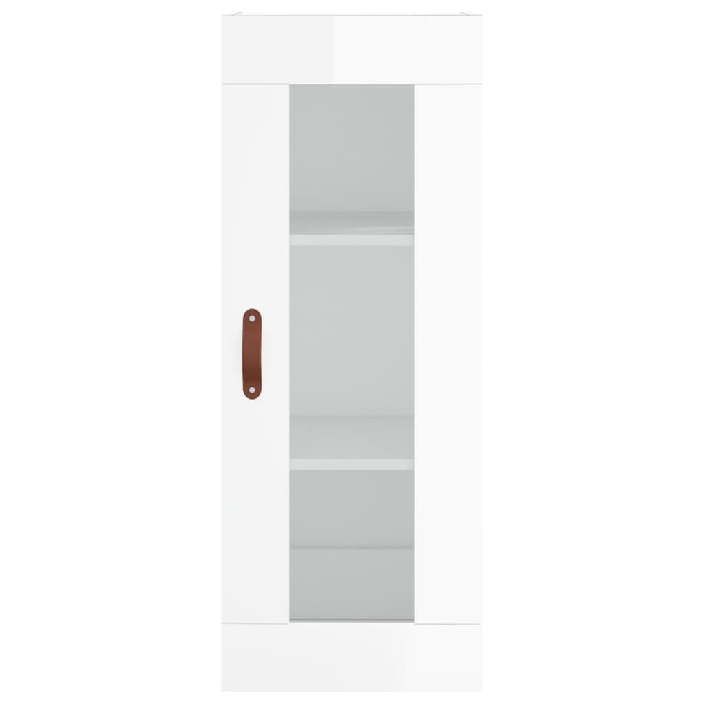 vidaXL Highboard høyglans hvit 34,5x34x180 cm konstruert tre