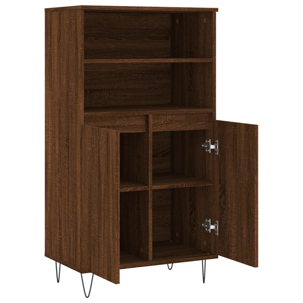 vidaXL Highboard brun eik 60x36x110 cm konstruert tre