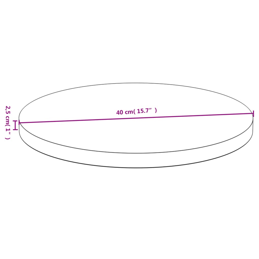 vidaXL Bordplate Ø40x2,5 cm bambus