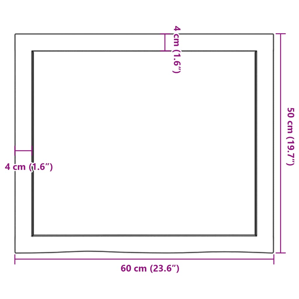 vidaXL Vegghylle lysebrun 60x50x(2-4) cm behandlet heltre eik